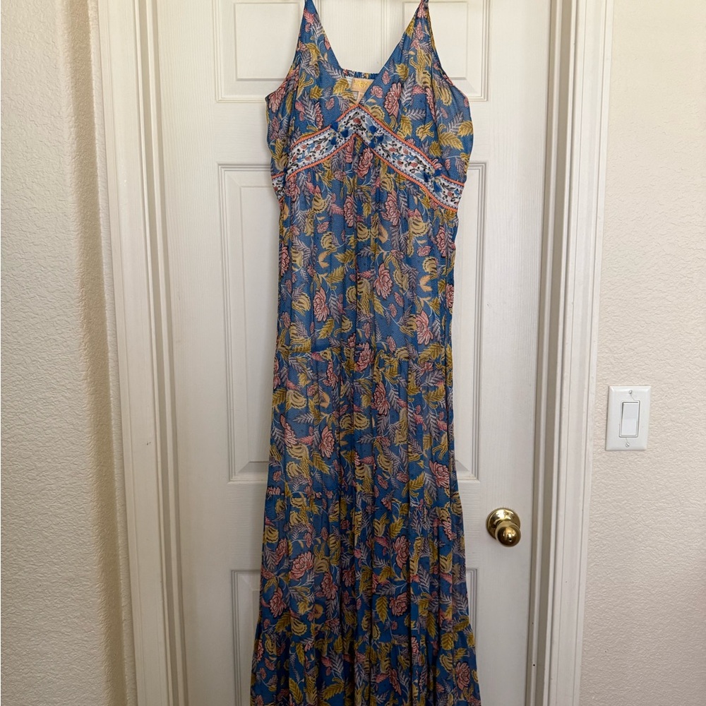 Verb Floral Blue Maxi Dress (Anthropologie)